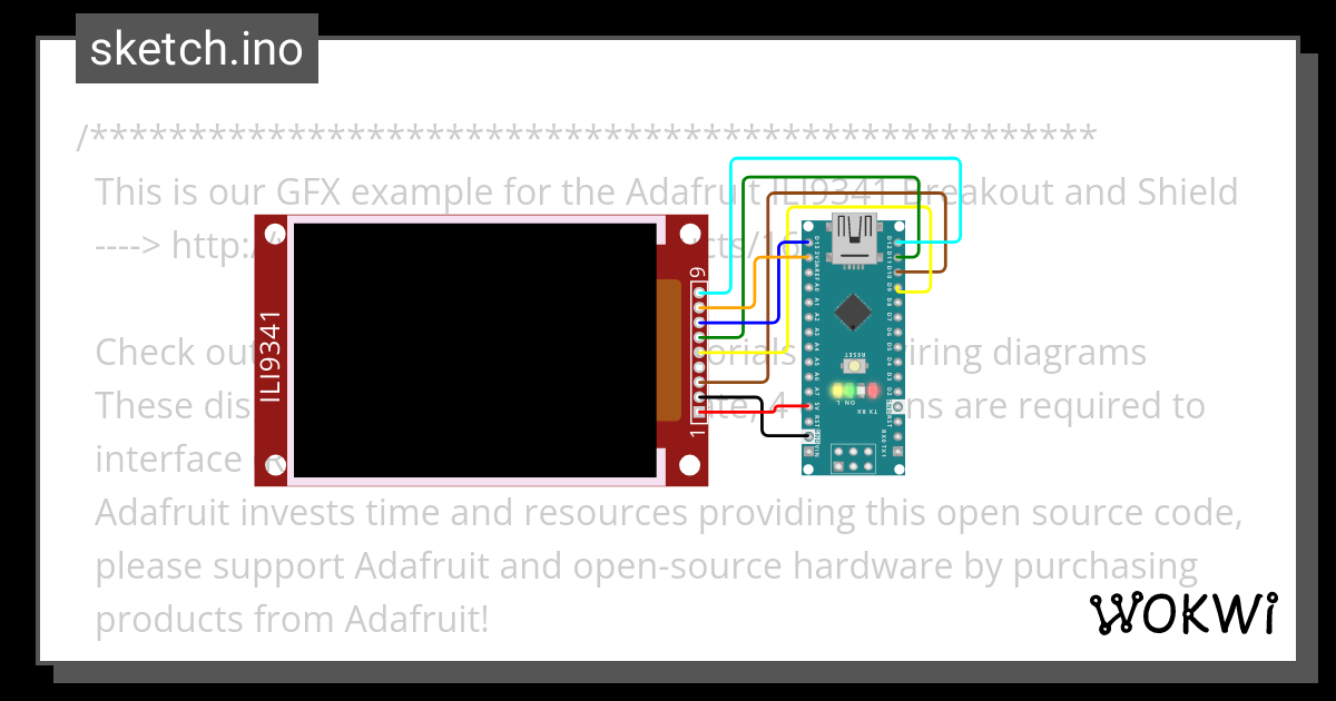 Ili9341 Gfx Example On Nano Wokwi Arduino And Esp32 Simulator 0302