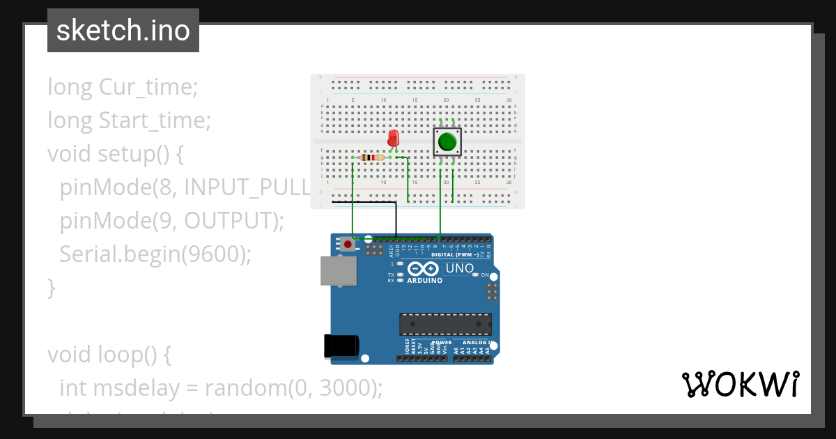 Reaction Speed Game Wokwi ESP32, STM32, Arduino Simulator