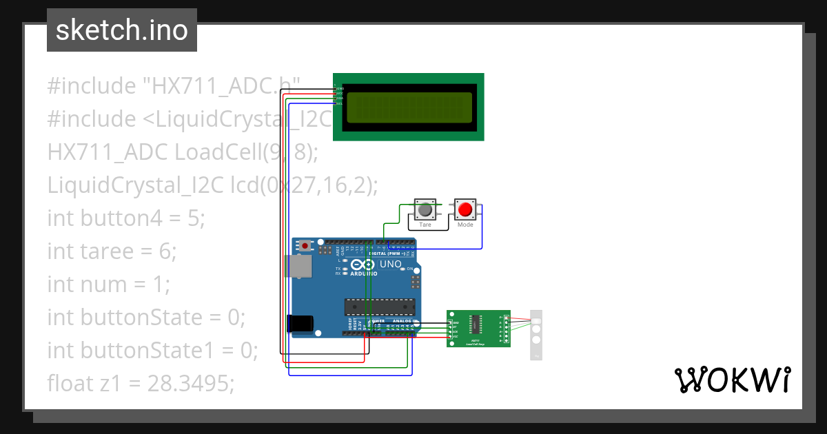 Load Cell Circuit - Wokwi ESP32, STM32, Arduino Simulator