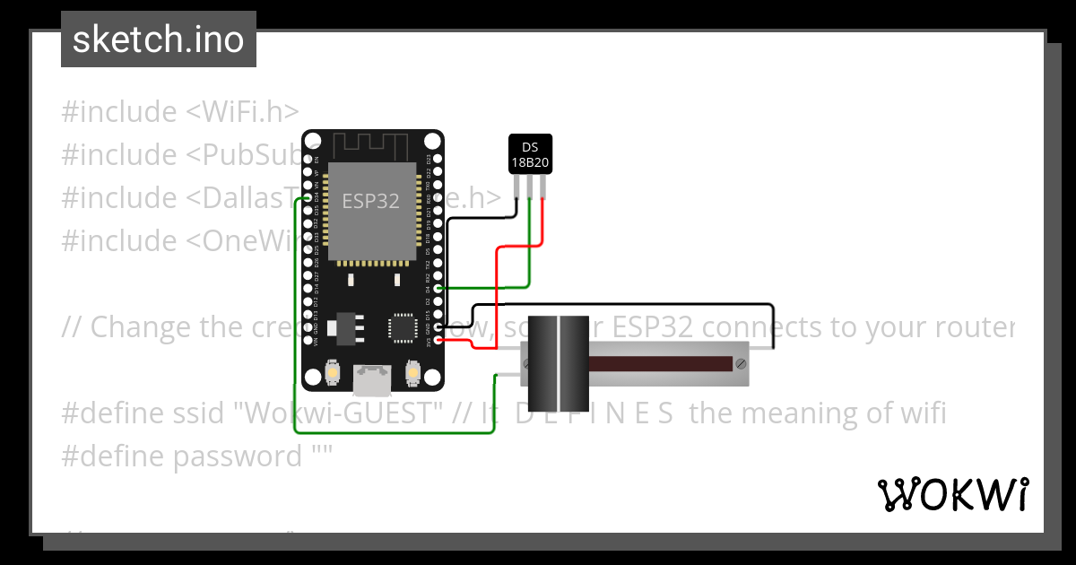 MQTT ADC DS18B20 - Wokwi ESP32, STM32, Arduino Simulator