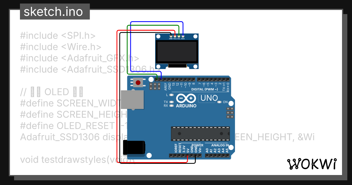 2023/03/06-oled文字顯示 - Wokwi ESP32, STM32, Arduino Simulator