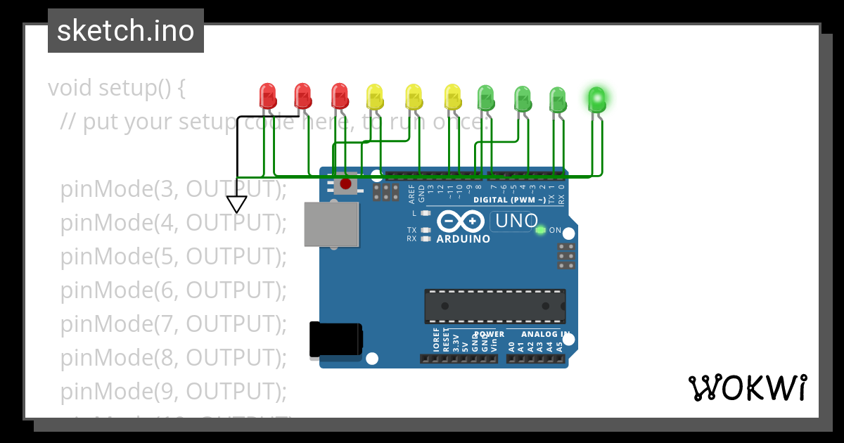 Liga Desliga Leds Coloridas Wokwi Esp Stm Arduino Simulator