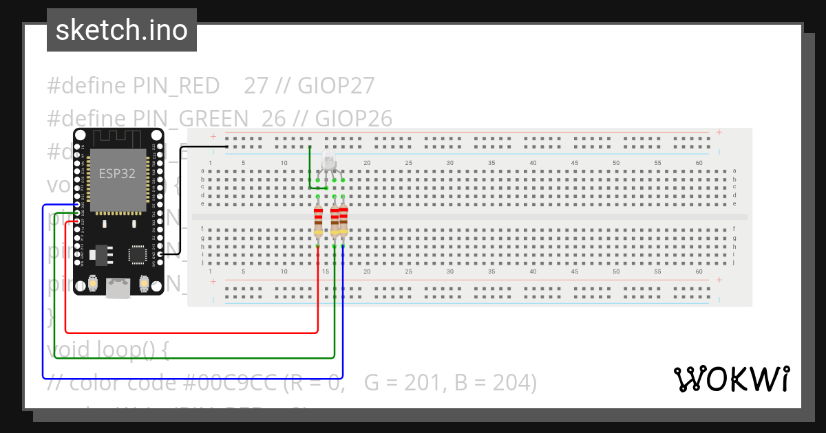 RGB LED - Wokwi ESP32, STM32, Arduino Simulator