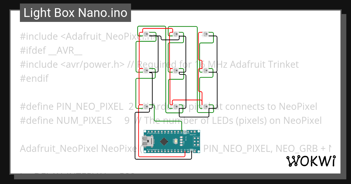Light Box Nano - Wokwi Arduino and ESP32 Simulator