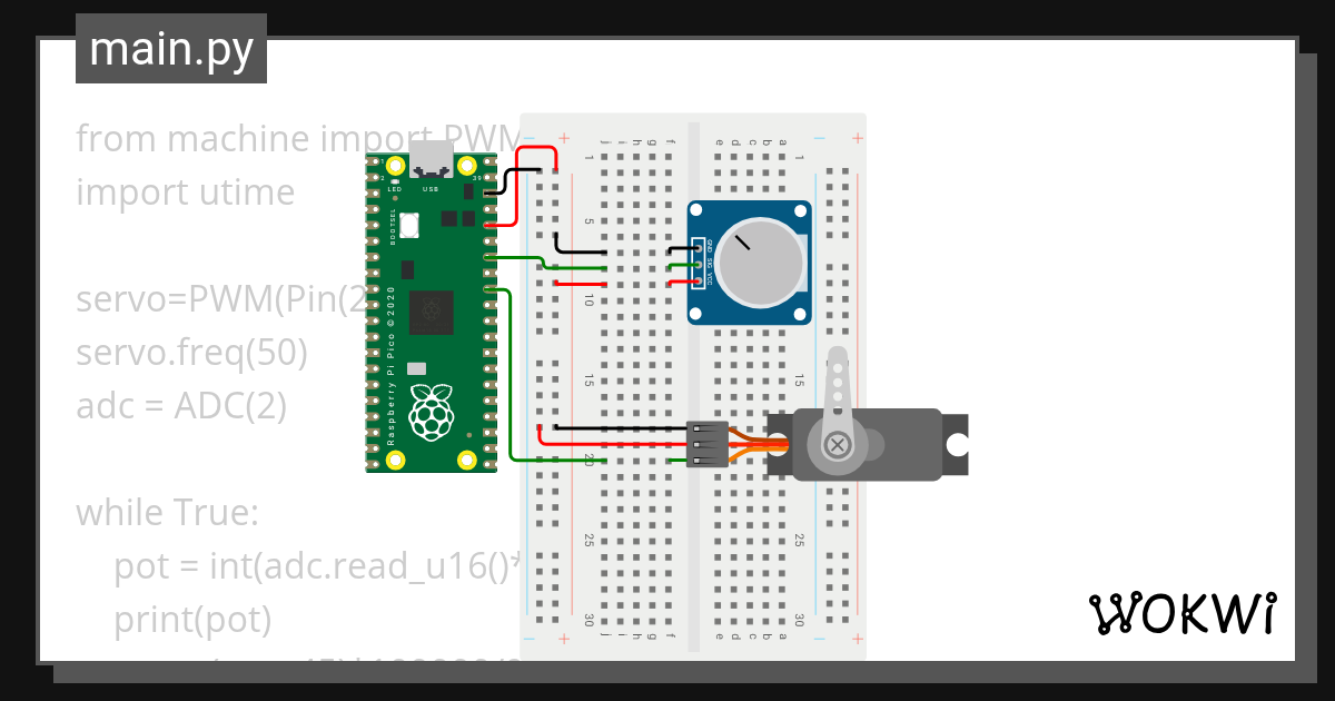RPi_PWM_Potenciometro_Servo Wokwi ESP32, STM32, Arduino Simulator