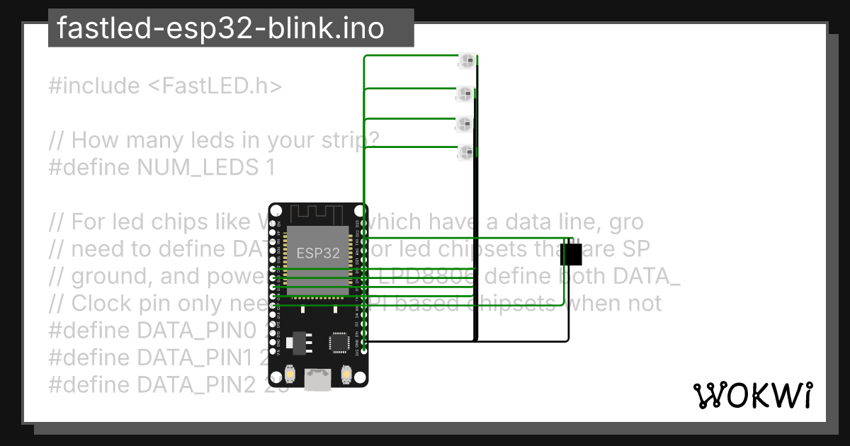 fastled-esp32-blink.ino Copy2 - Wokwi ESP32, STM32, Arduino Simulator