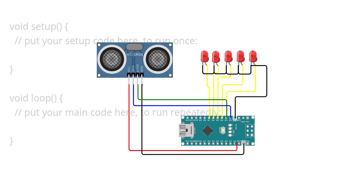 Led Distance Indicator simulation