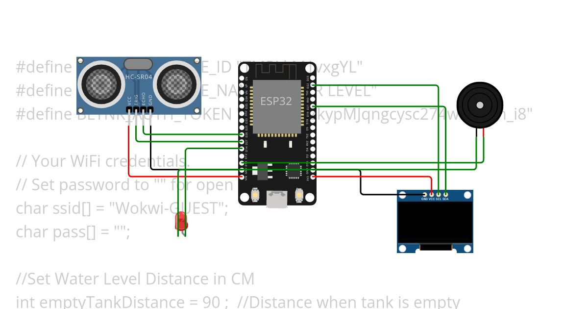 Water level with OLED display simulation