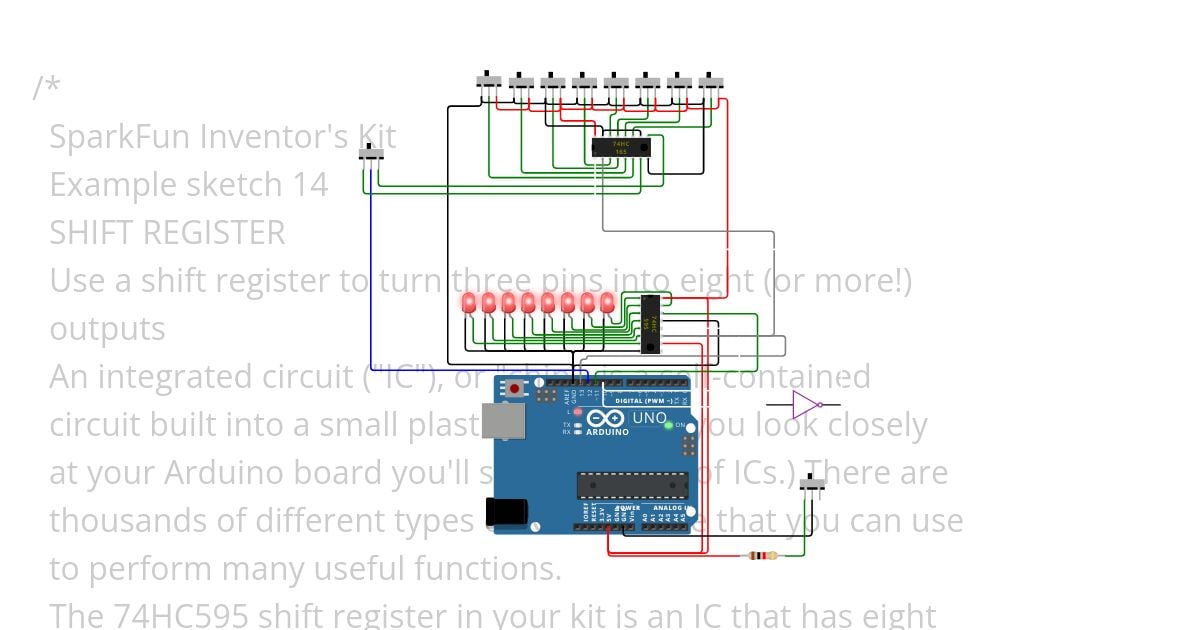 shift register input output.ino Copy simulation