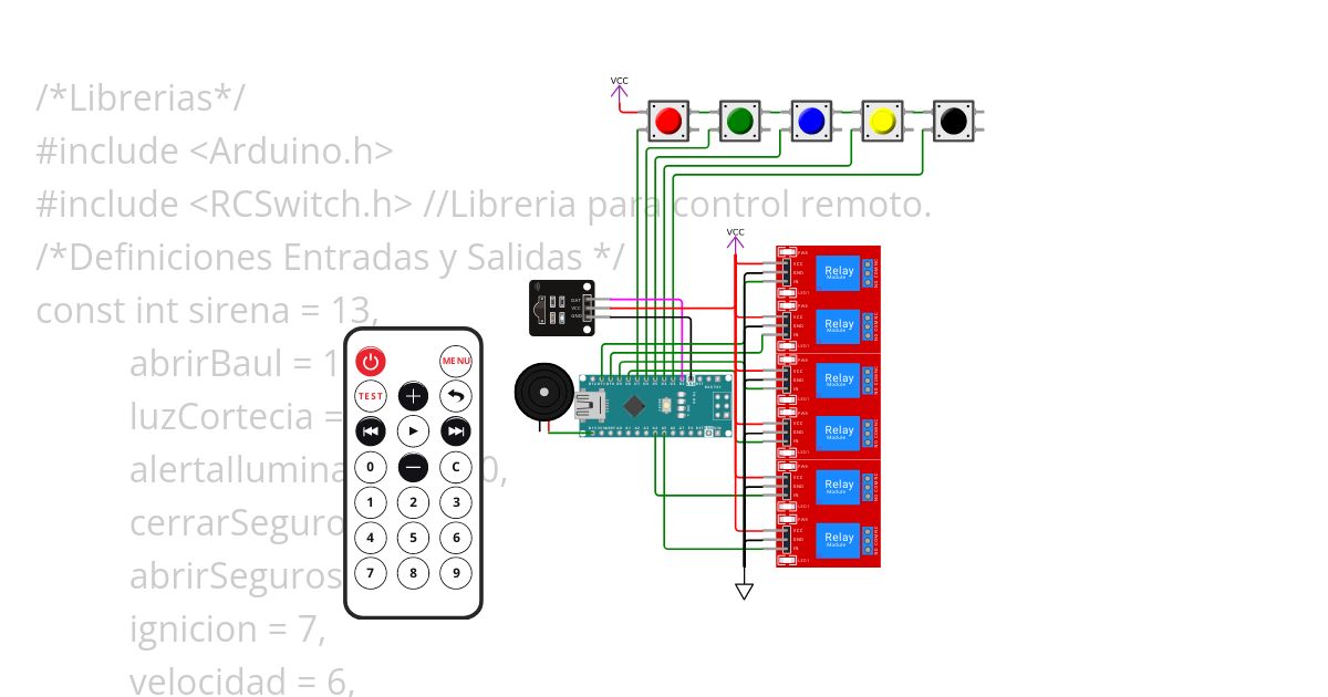 Alarma de seguridad para Automóvil simulation