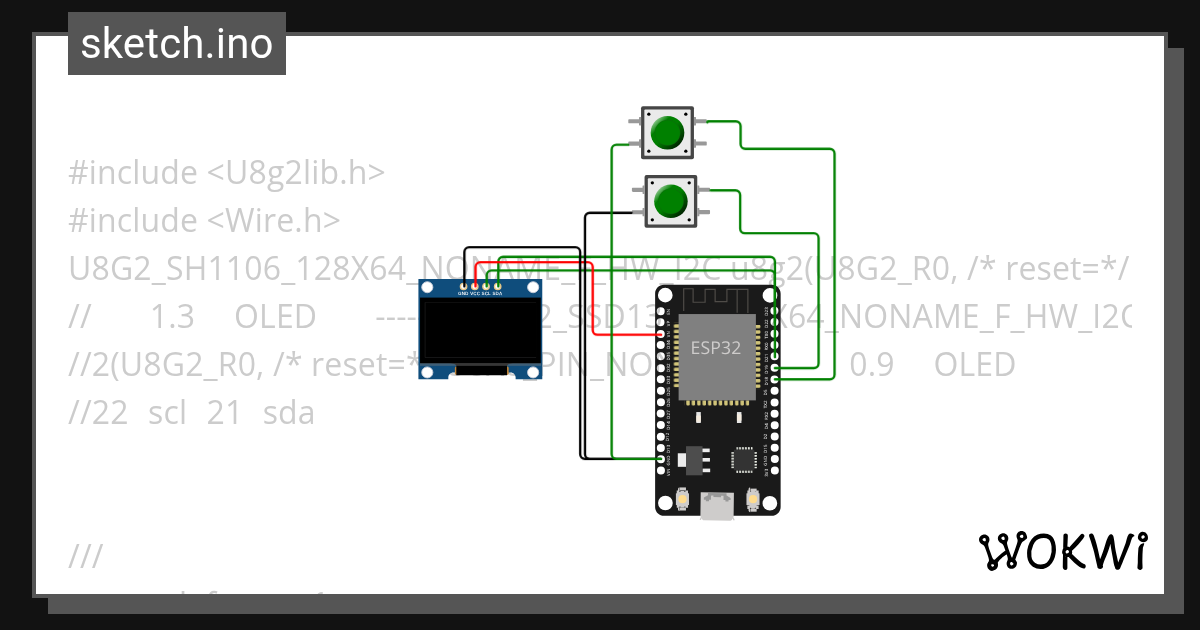 oled滚动2 - Wokwi ESP32, STM32, Arduino Simulator