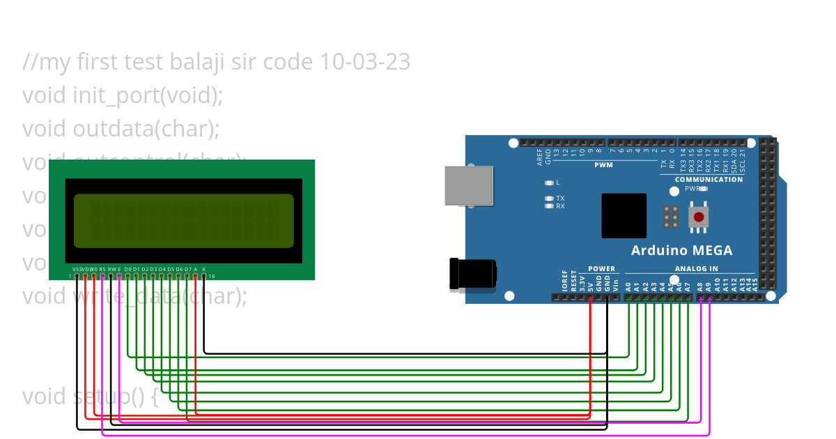 test LCD controller simulation