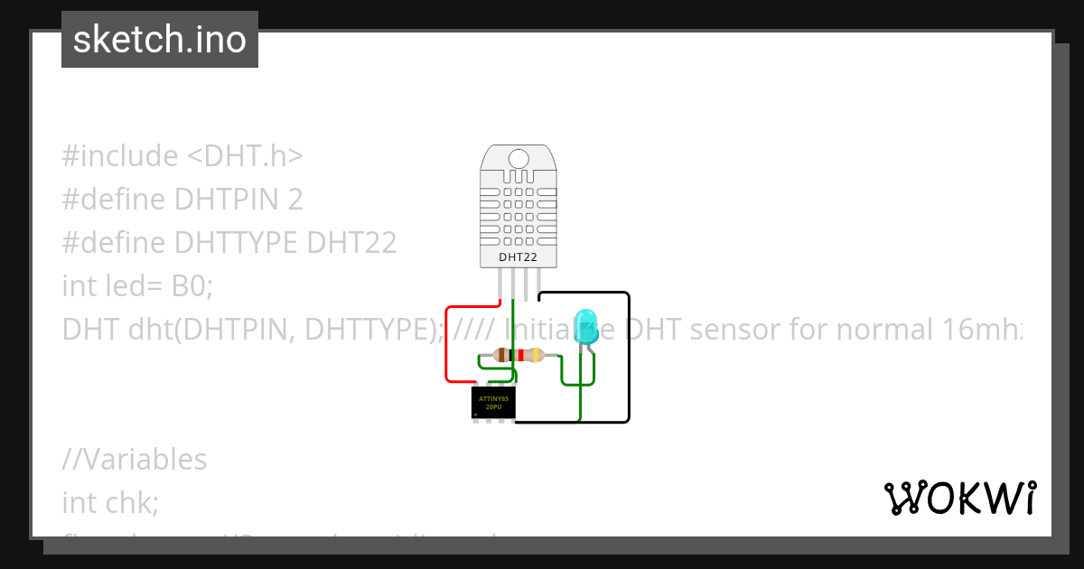 at tiny led blink Wokwi ESP32, STM32, Arduino Simulator