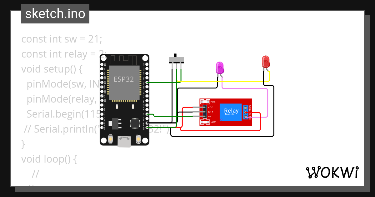 relay - Wokwi ESP32, STM32, Arduino Simulator