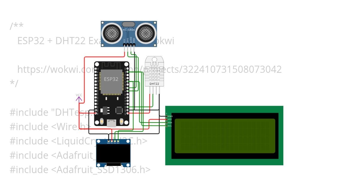 esp32-dht22-ultrasonic-LCD.ino Copy simulation