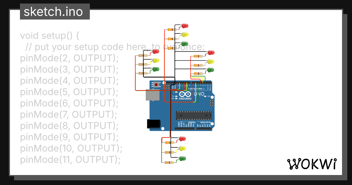 Lampu Merah Simp. 4 - Wokwi ESP32, STM32, Arduino Simulator