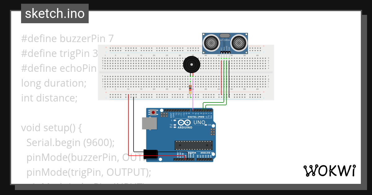 Ultrasonic Sensor - Wokwi ESP32, STM32, Arduino Simulator
