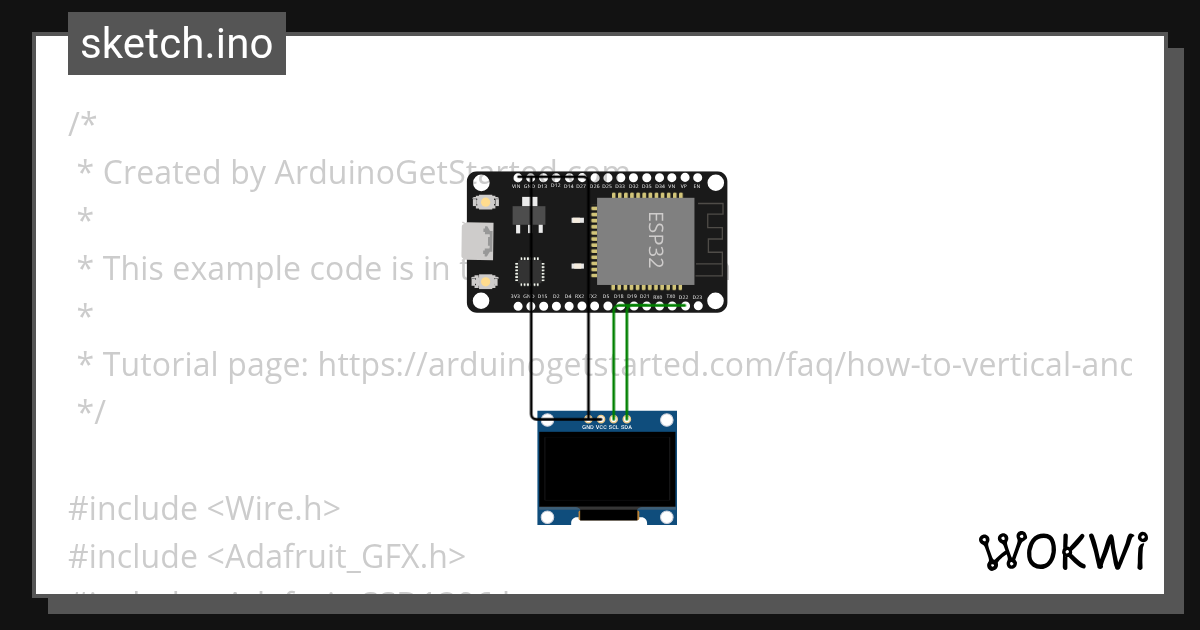 OLED - Wokwi ESP32, STM32, Arduino Simulator