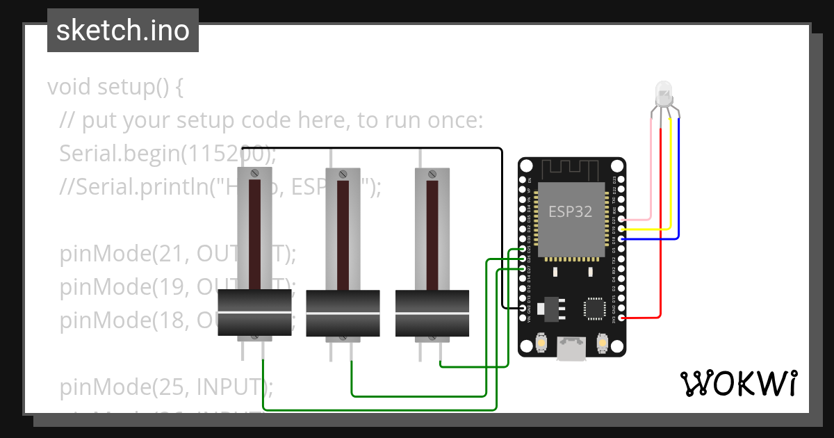 potentiometer Wokwi ESP32, STM32, Arduino Simulator