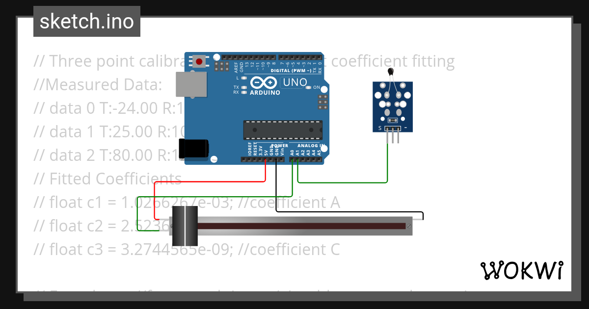 ThermistorSteinhartHart Wokwi ESP32, STM32, Arduino Simulator