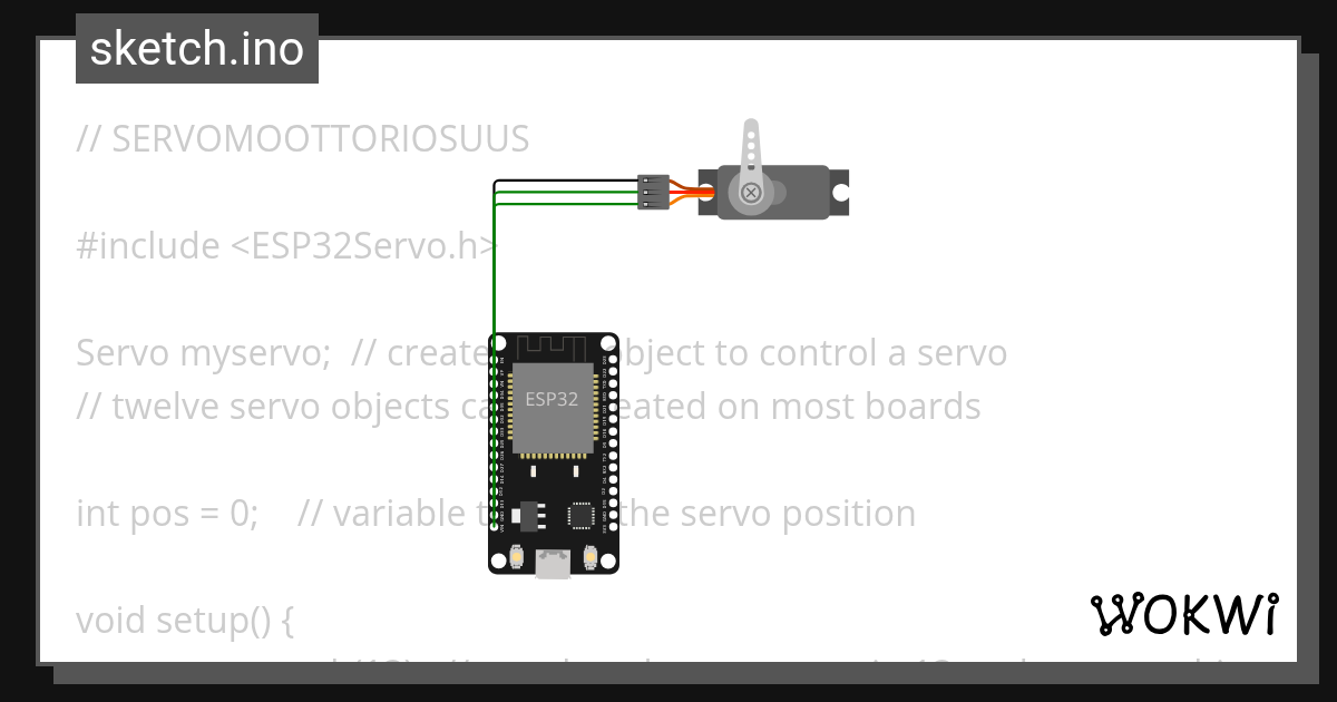 SERVO - Wokwi ESP32, STM32, Arduino Simulator