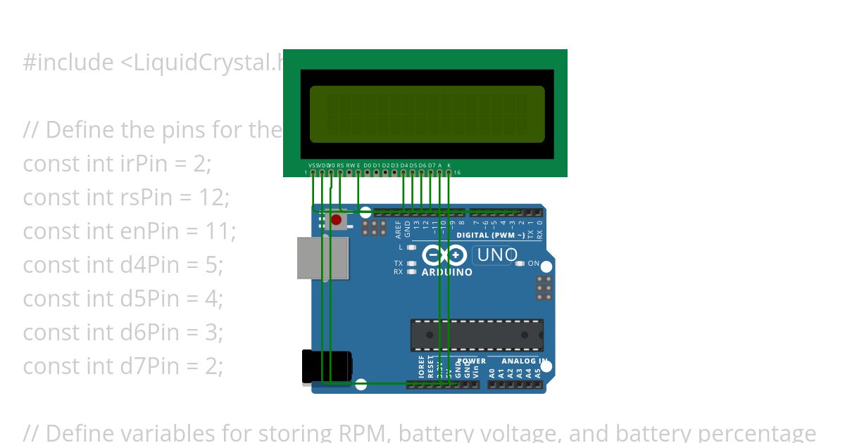 RPM Using IR Sensor and Displauy it on LCD simulation