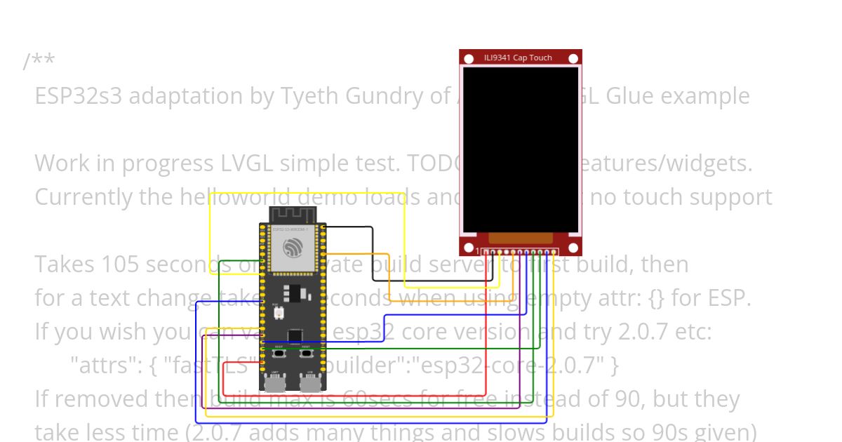 Adafruit LVGL Glue example simulation