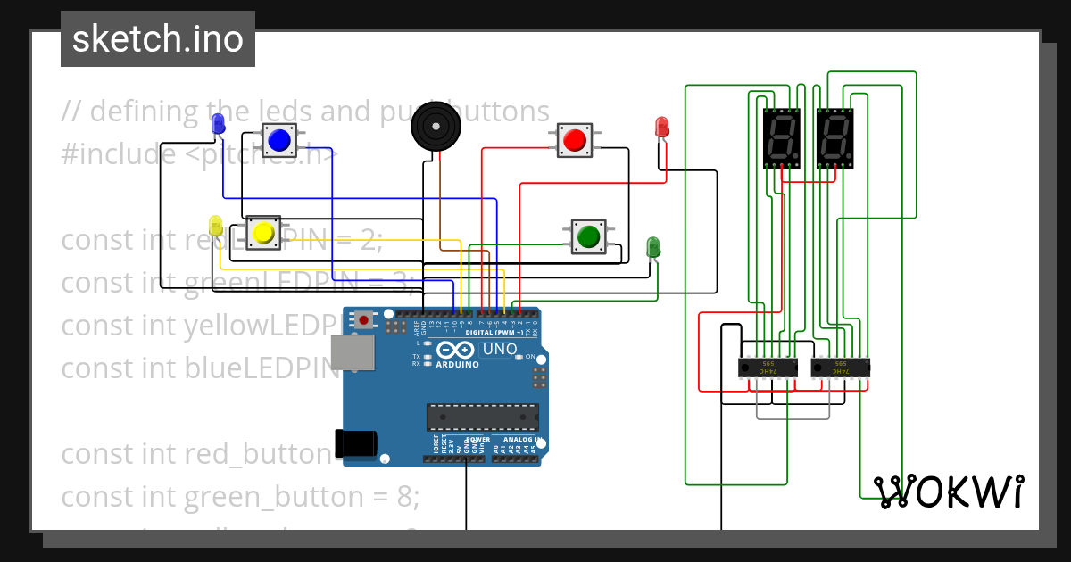 simon game - Wokwi ESP32, STM32, Arduino Simulator