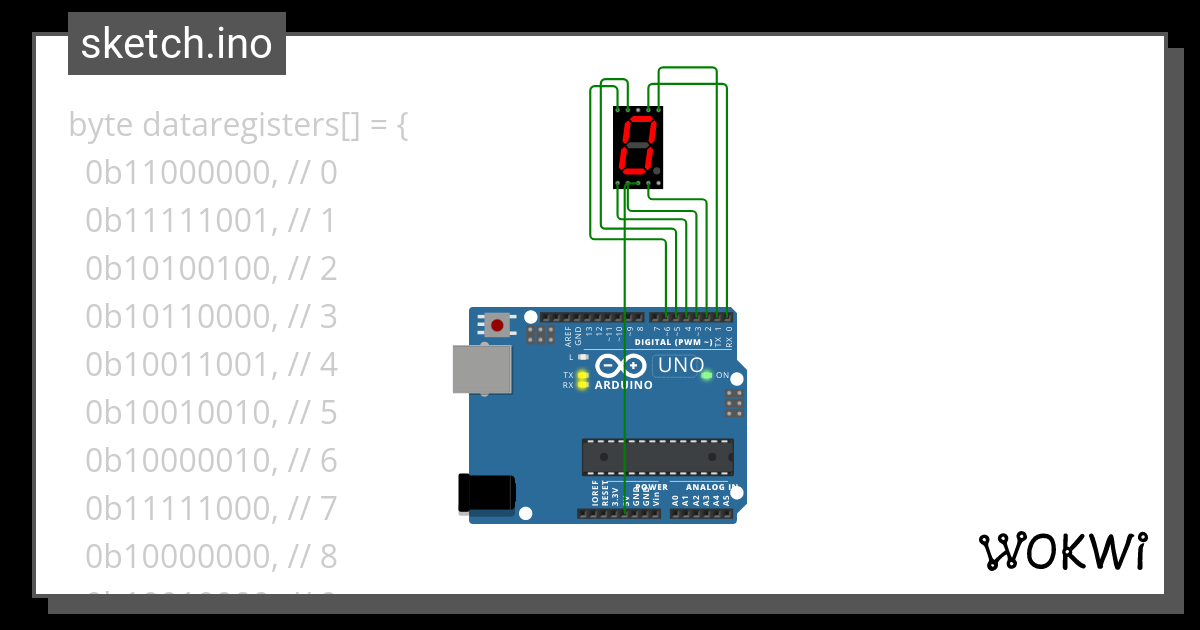 7 Seg Data Register Wokwi Esp32 Stm32 Arduino Simulator 6103