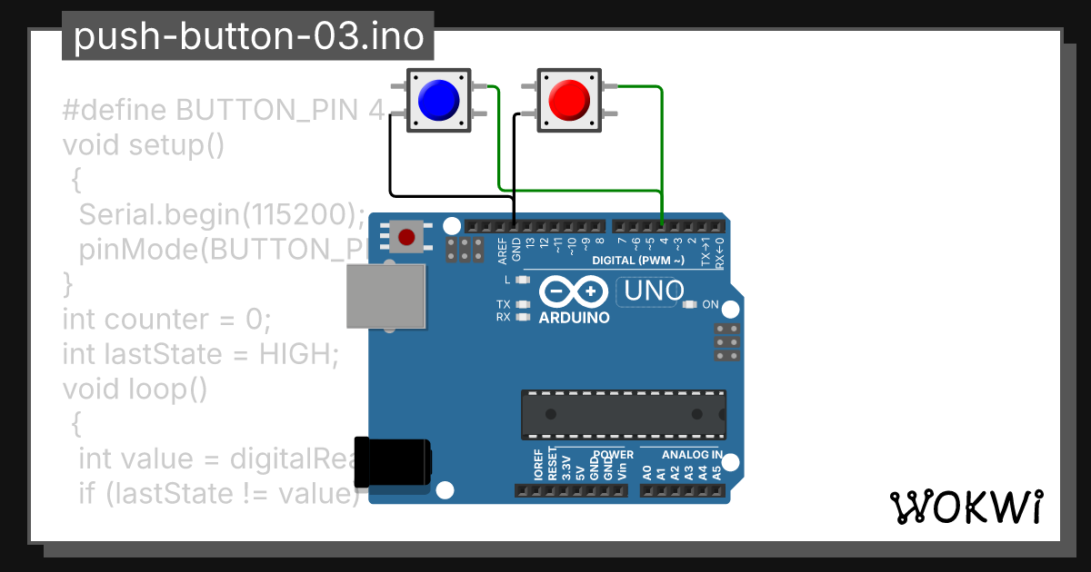 push-button - Wokwi ESP32, STM32, Arduino Simulator