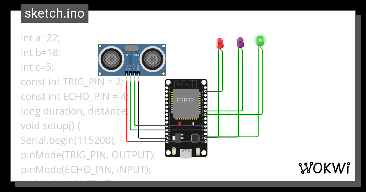 ultrasonic - Wokwi ESP32, STM32, Arduino Simulator