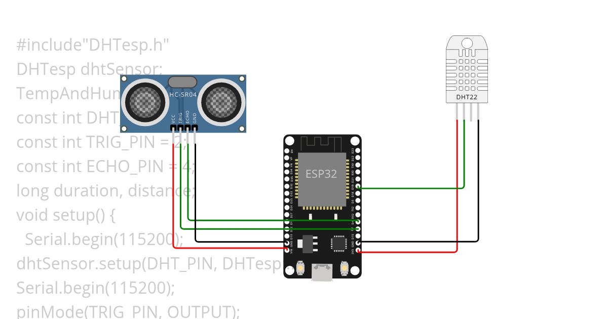 ultrasonic & dht22 simulation