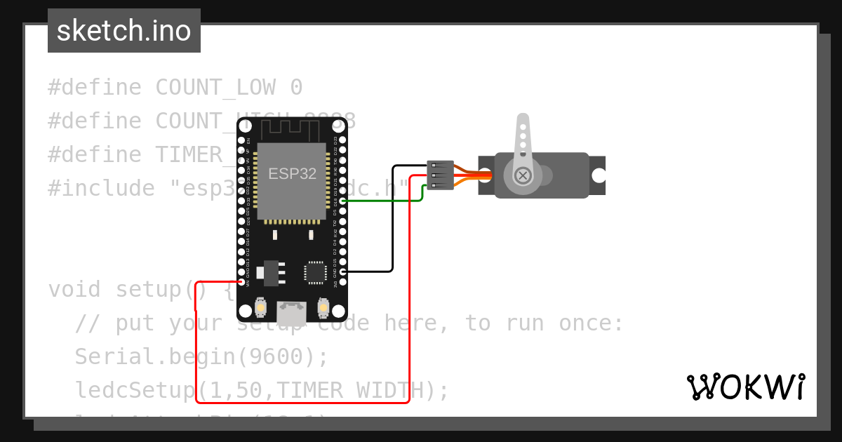 Servo motor wokwi esp32 stm32 arduino simulator