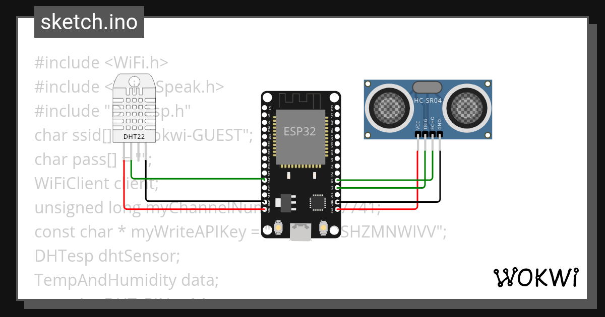 utrasonic - Wokwi ESP32, STM32, Arduino Simulator