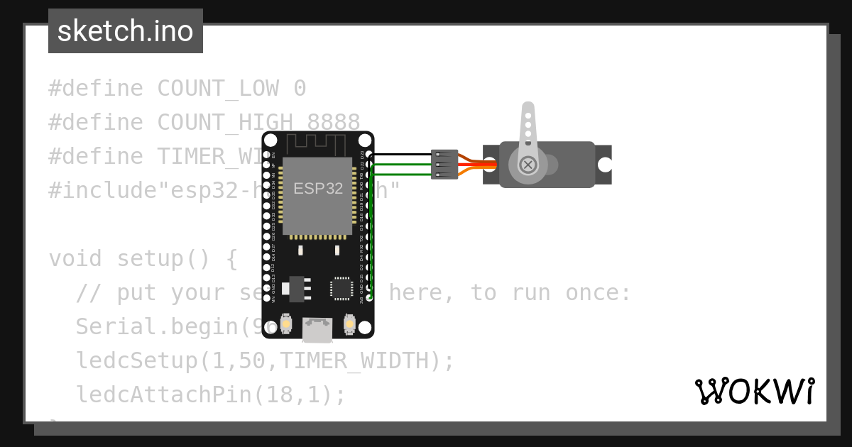 Servo motor wokwi esp32 stm32 arduino simulator