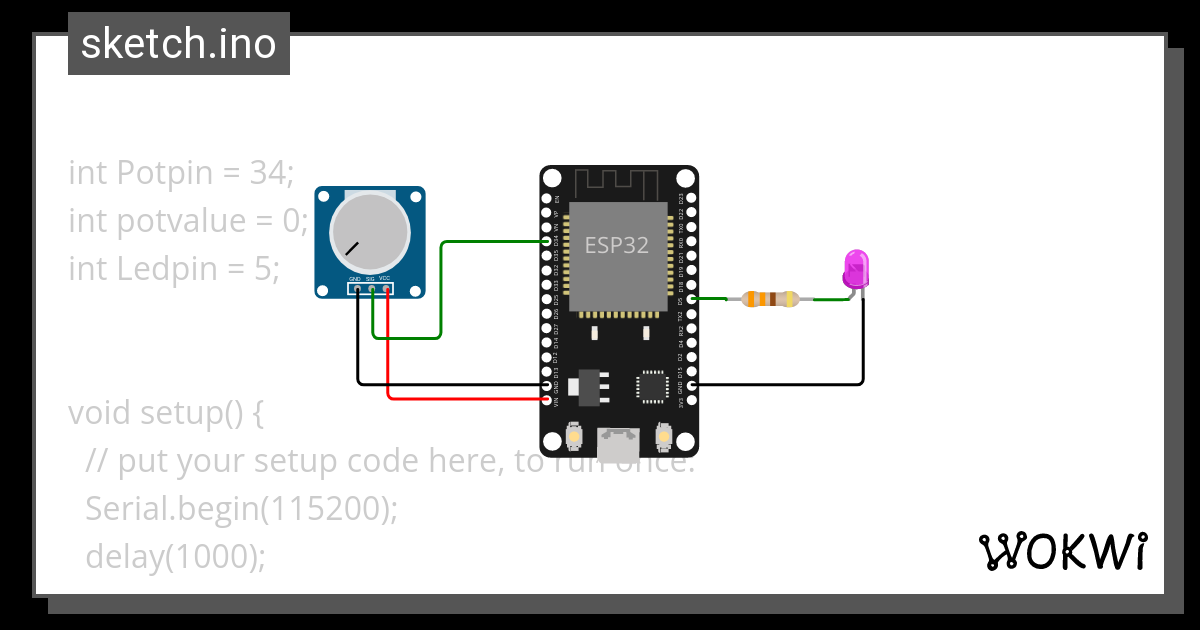 lectura pin analogo - Wokwi Arduino and ESP32 Simulator