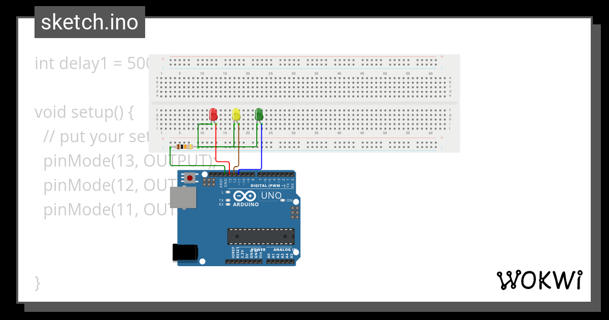 Arduino-Lauflicht - Wokwi ESP32, STM32, Arduino Simulator