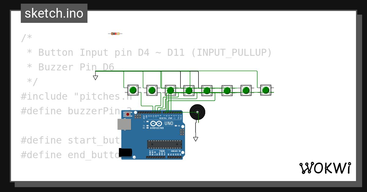 Piano wokwi arduino and esp32 simulator