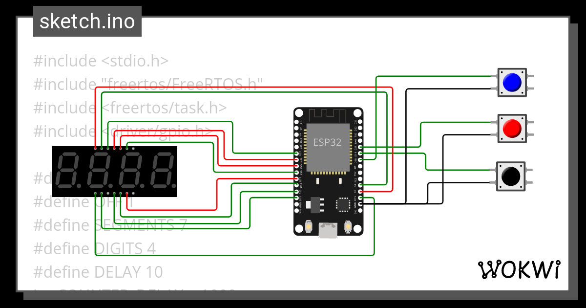 7 Segment Display Interfacing Wokwi Esp32 Stm32 Arduino Simul Nbkomputer 8448