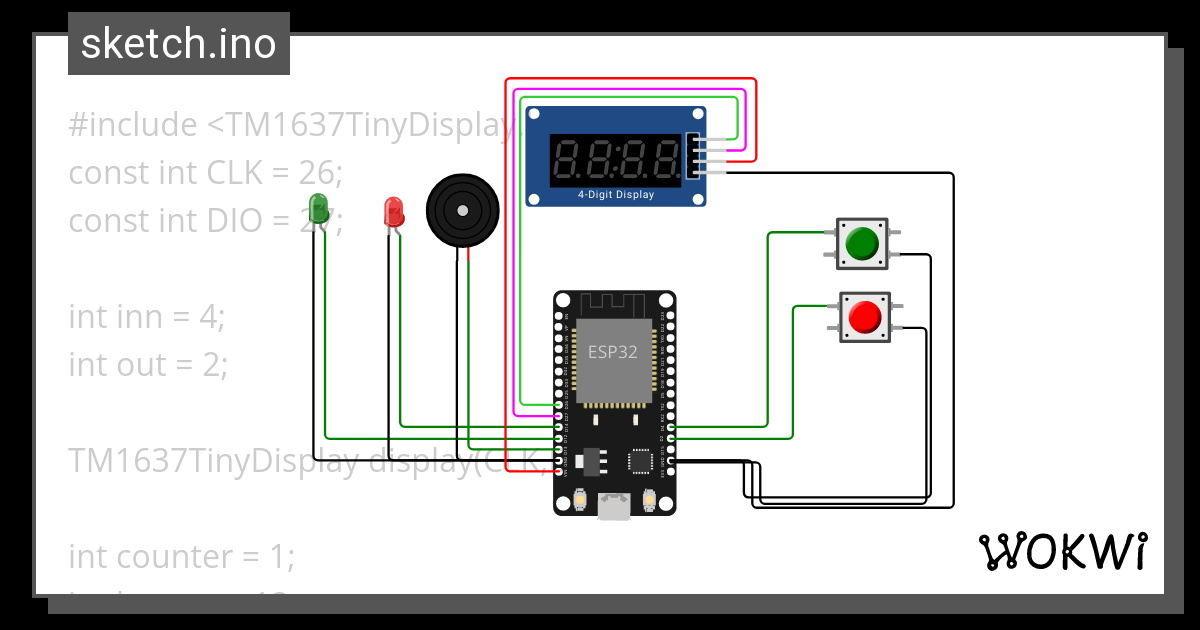 Latihan 5 Counter Up And Down Wokwi Esp32 Stm32 Arduino Simulator 3546