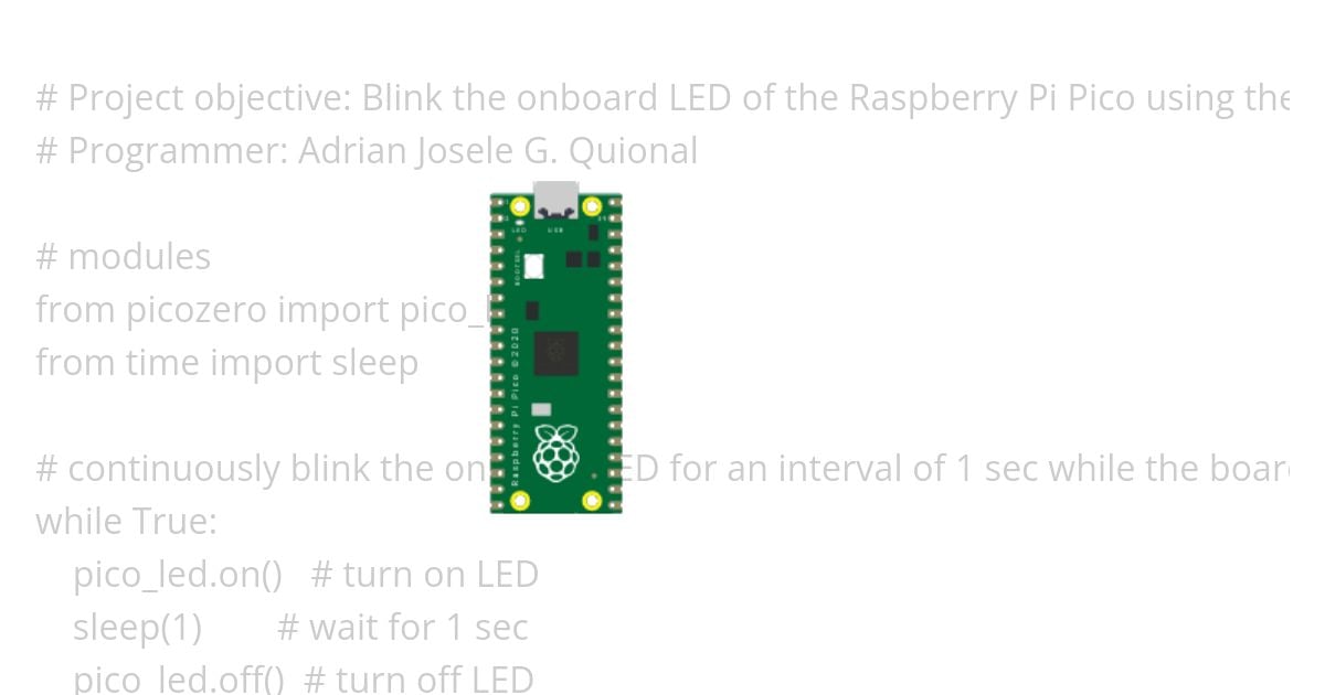 Raspberry Pi Pico Blink (picozero) simulation