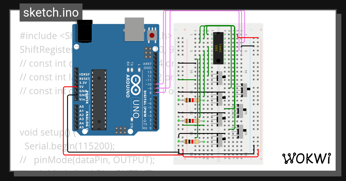 8 switches - arduino uno - Wokwi ESP32, STM32, Arduino Simulator