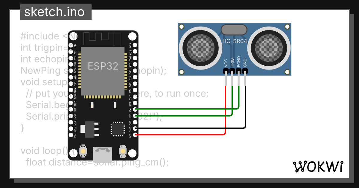 exp 3 ultrasonic - Wokwi ESP32, STM32, Arduino Simulator