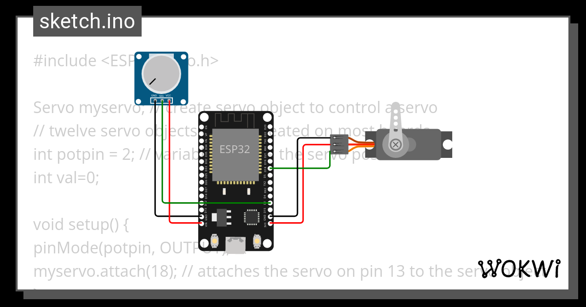 Servo Dan Potensio Wokwi Arduino And Esp32 Simulator