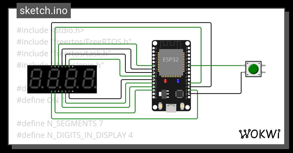 Seven Segment Display Counter Wokwi Esp32 Stm32 Arduino Simulator 7876