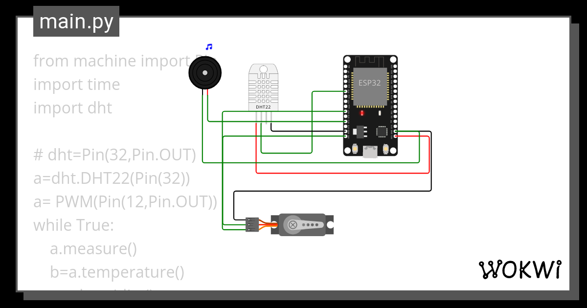 Dht22servo Andbuzzer With Esp32 Wokwi Esp32 Stm32 Arduino Simulator 9177