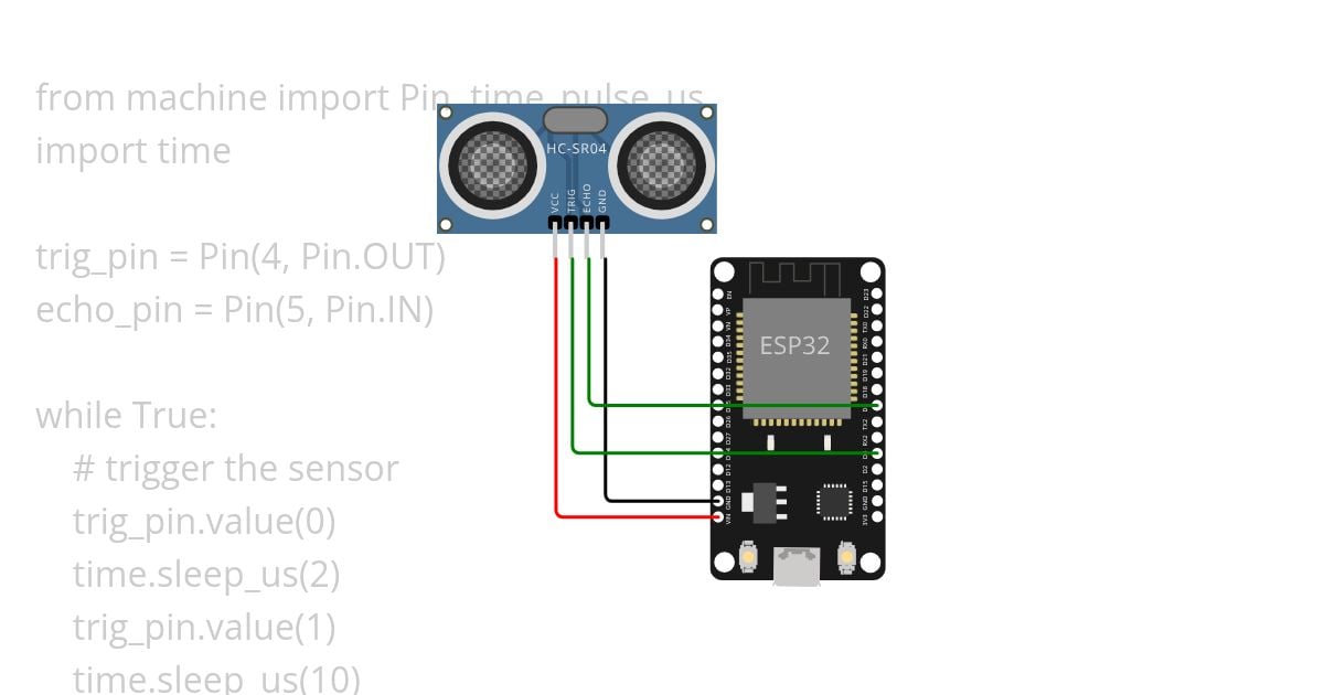 micropython esp32 ultrasonic simulation