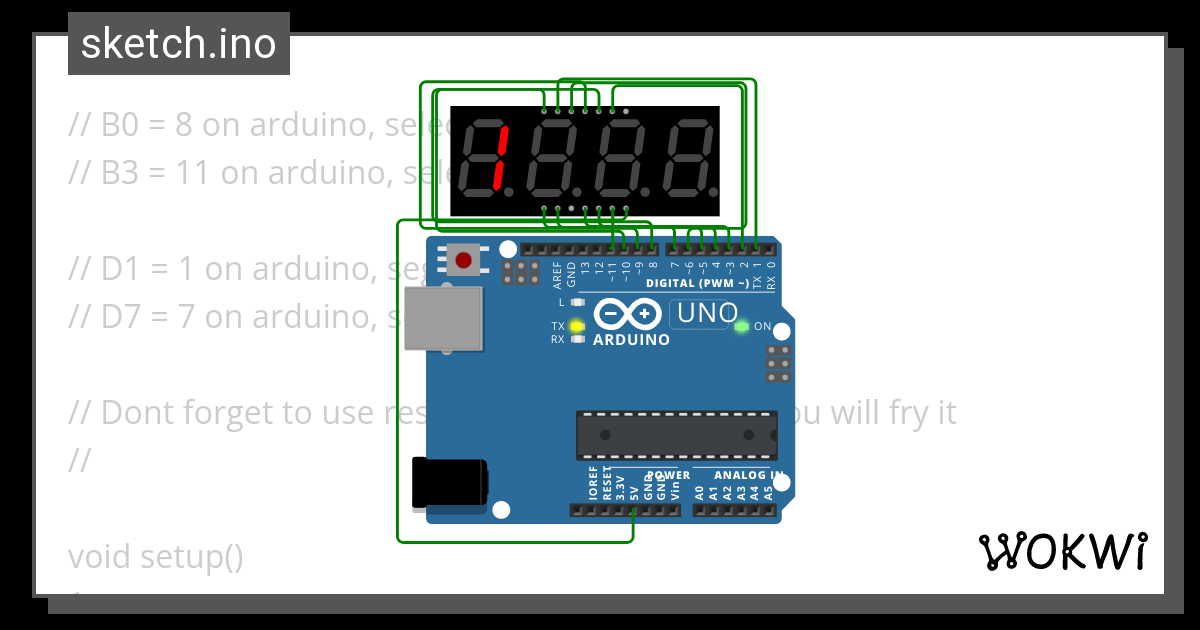 Seven Segment Mult Wokwi Esp32 Stm32 Arduino Simulator 1960