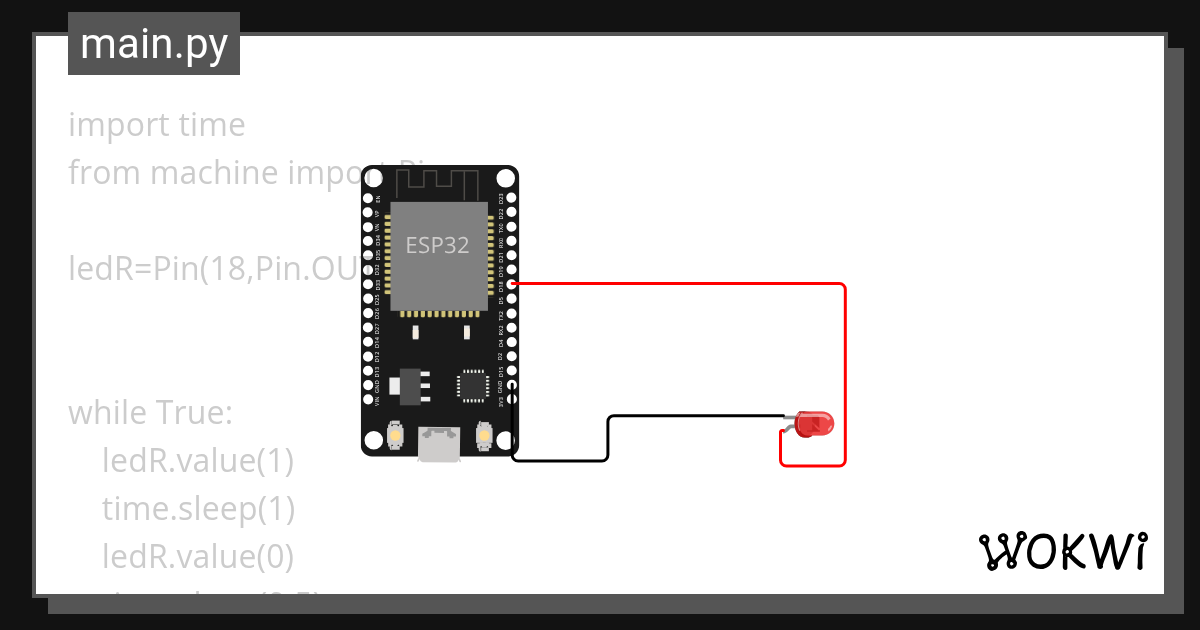 LED_clignote Wokwi ESP32, STM32, Arduino Simulator
