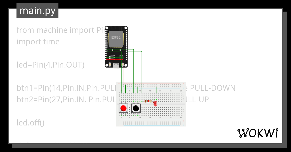 Push Button Pull Down E Pull Up Wokwi Esp32 Stm32 Arduino Simulator 1886